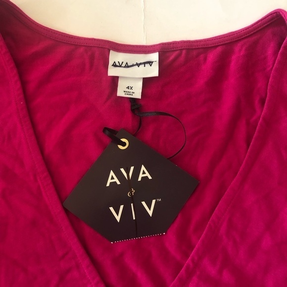 Ava & Viv Woman’s Modal Blend Wrap V-Neck Long Sleeves Shirt Plus Size 4X - Picture 8 of 12